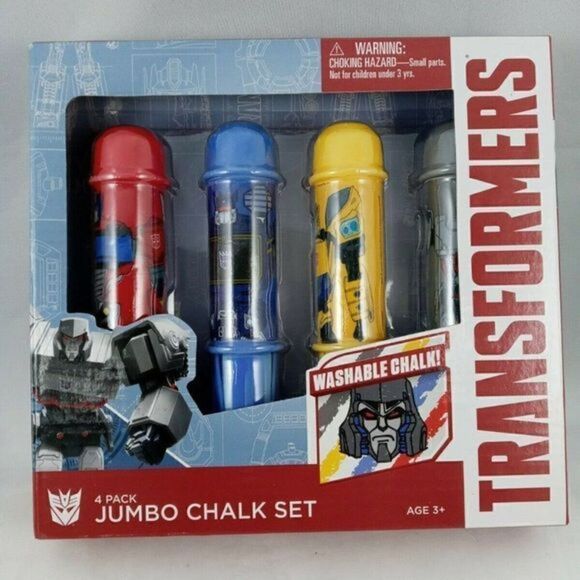 Hasbro Transformers 4‎ Pack Jumbo Chalk Set Washab - Picture 1 of 12